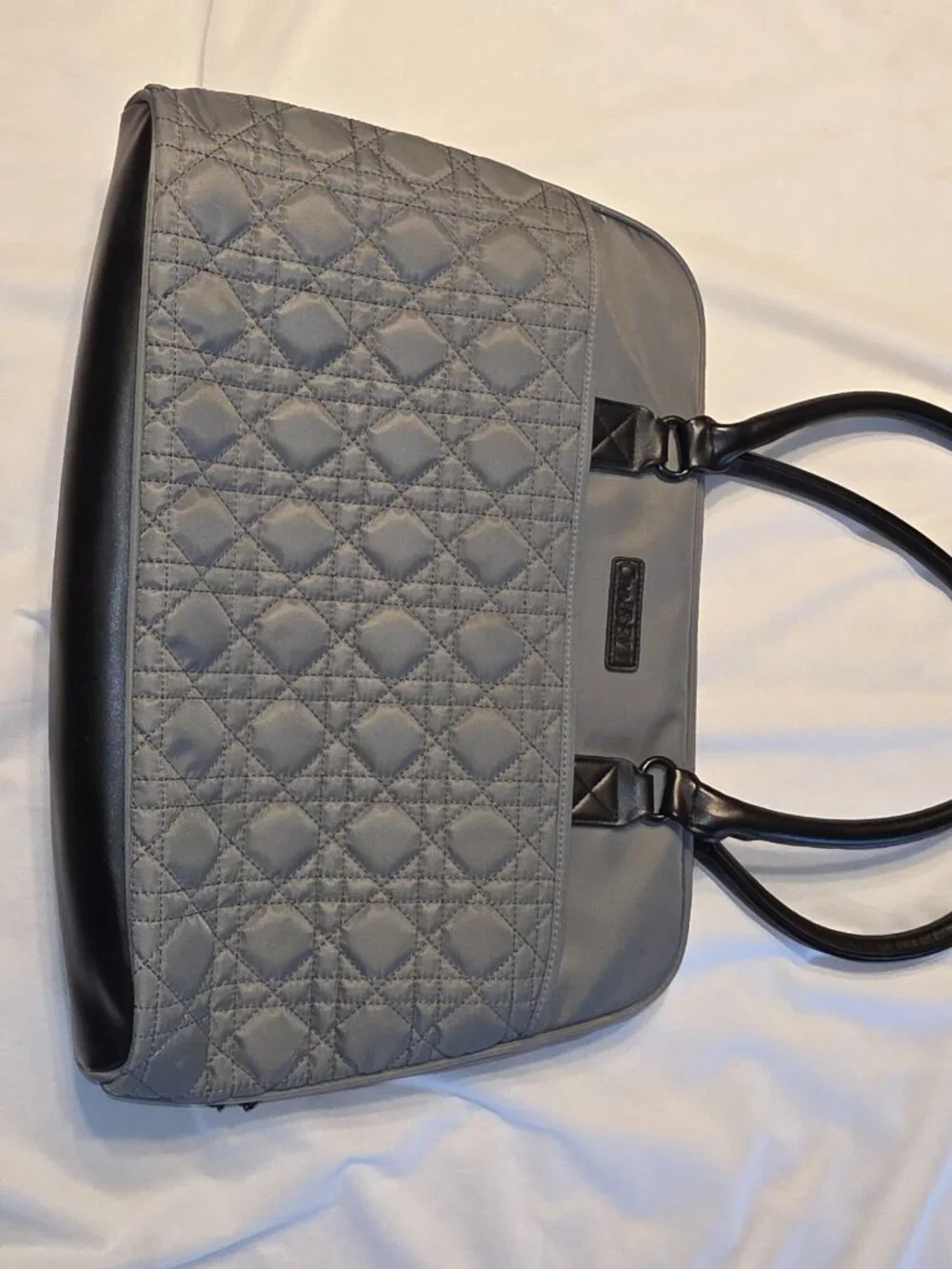 CoolBell Gray Quilted Tote Computer Bag 15.6 Inch Laptop